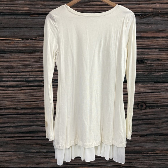 Peruvian Connection Cream Asymmetrical Tiered Tunic - Picture 2 of 5